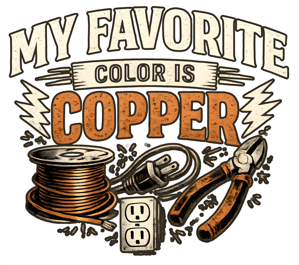 Funny Electrician shirt design - My Favorite Color Is Copper